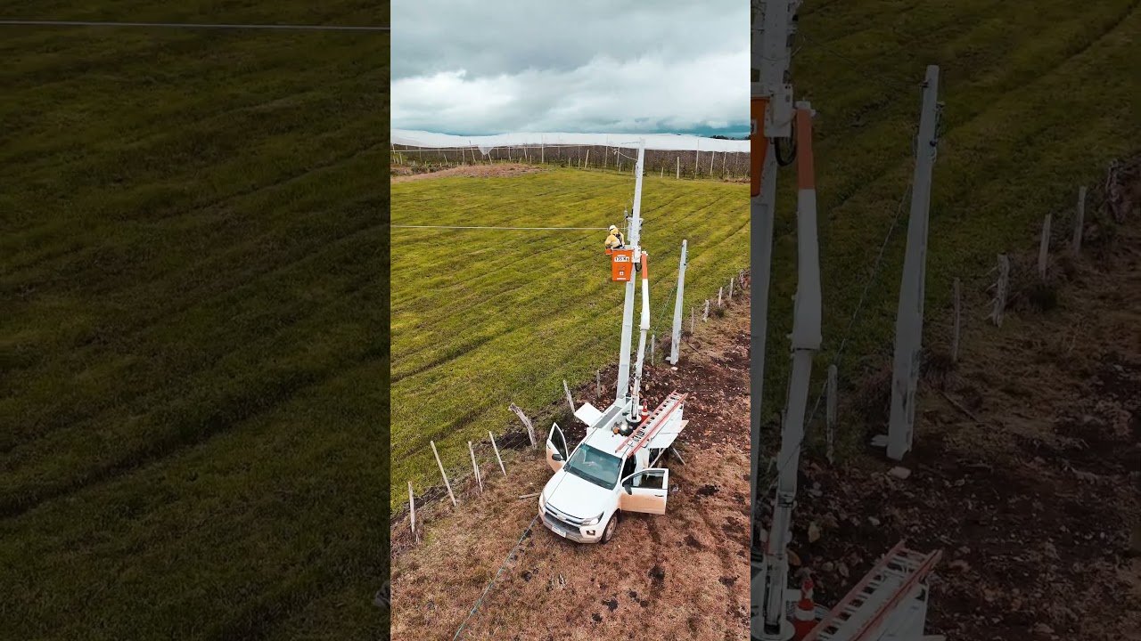 📍 Três Pedrinhas, São Joaquim . Celesc levou energia para uma nova plantação de macieiras. 🍎
