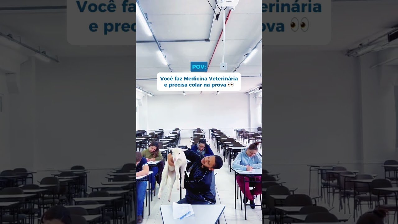 Aluno de Medicina Veterinária colando na prova